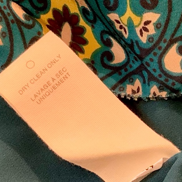 Fossil 100% Silk Teal Patterned Dress - Picture 8 of 8